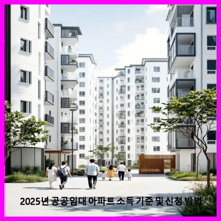 2025년 공공임대 아파트 소득 기준 및 신청 방법