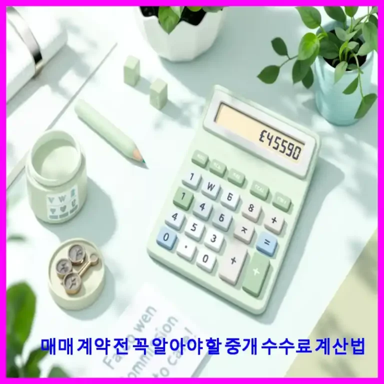 매매 계약 전 꼭 알아야 할 중개 수수료 계산법