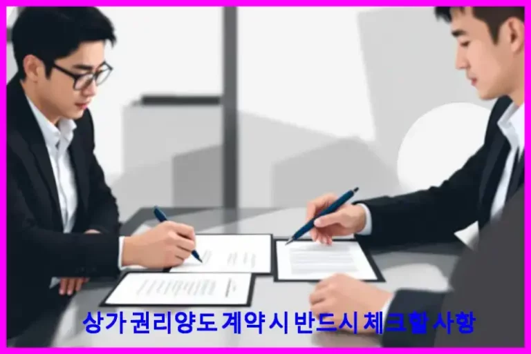 상가 권리양도 계약 시 반드시 체크할 사항