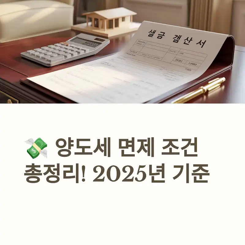 양도세 면제 조건 총정리