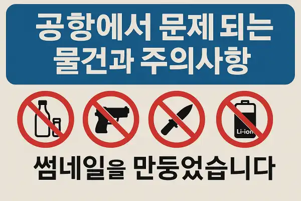 공항에서 문제 되는 물건과 주의사항