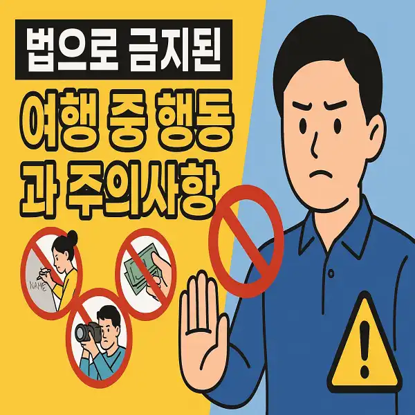 법으로 금지된 여행 중 행동과 주의사항