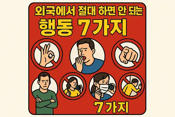 외국에서 절대 하면 안 되는 행동 7가지