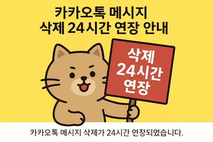카카오톡 메시지 삭제 24시간 연장 안내