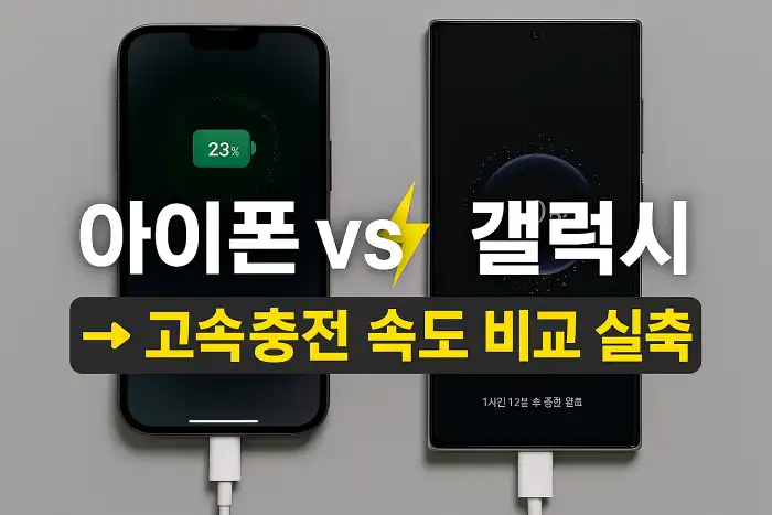 아이폰 vs 갤럭시 고속충전 속도 비교 실측