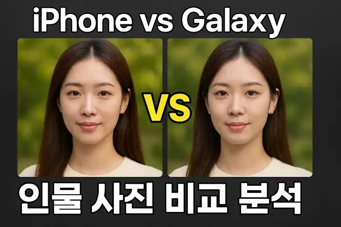 아이폰 vs 갤럭시 인물 사진 비교 분석