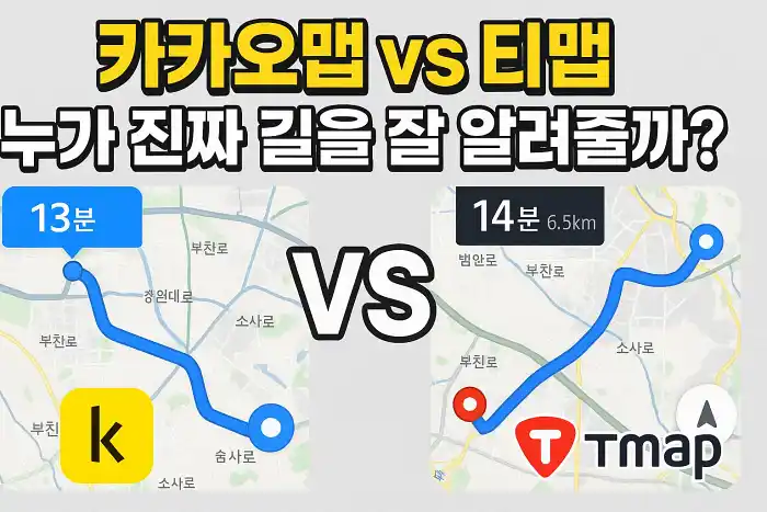 카카오맵 vs 티맵 누가 진짜 길을 잘 알려줄까?