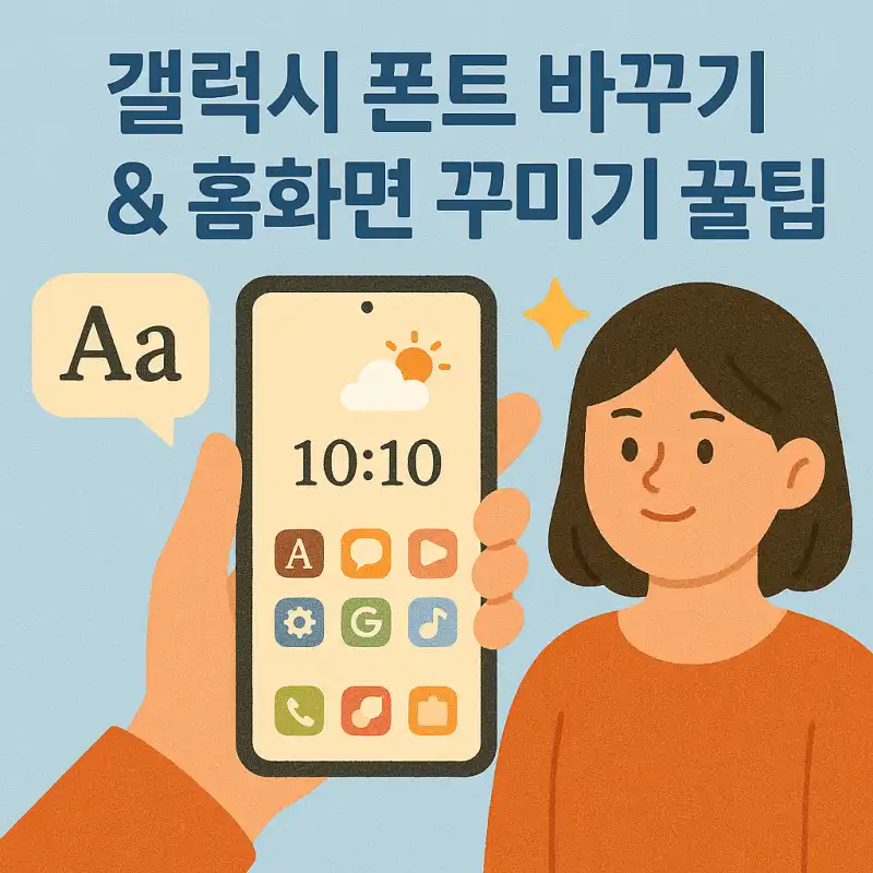 갤럭시 폰트 바꾸기 & 홈화면 꾸미기 꿀팁