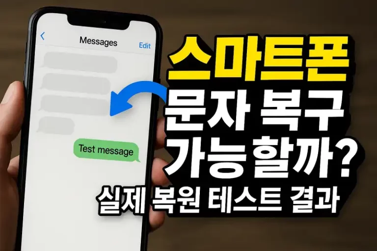 스마트폰 문자 복구 가능할까? 실제 복원 테스트 결과