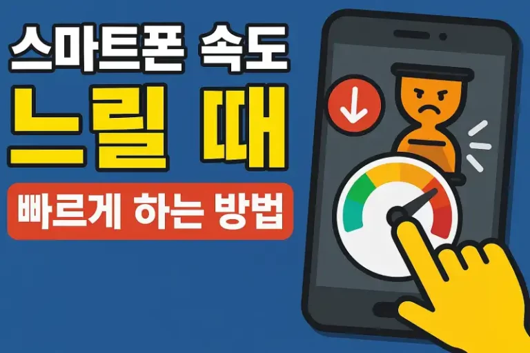 스마트폰 속도 느릴 때 빠르게 하는 방법