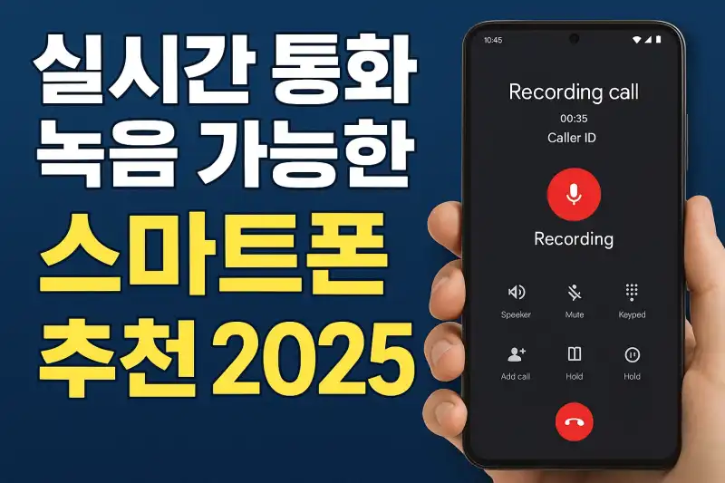 실시간 통화 녹음 가능한 스마트폰 추천 2025