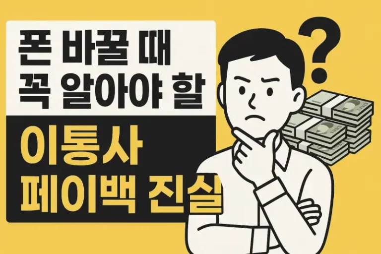 폰 바꿀 때 꼭 알아야 할 이통사 페이백 진실