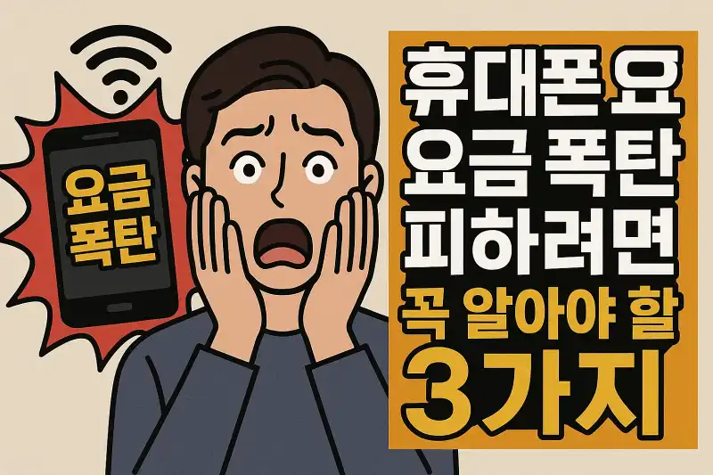 휴대폰 요금 폭탄 피하려면 꼭 알아야 할 3가지 섬네일 만들어줘