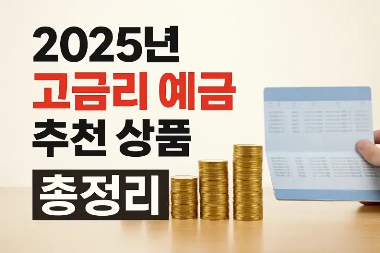 2025년 고금리 예금 추천 상품 총정리