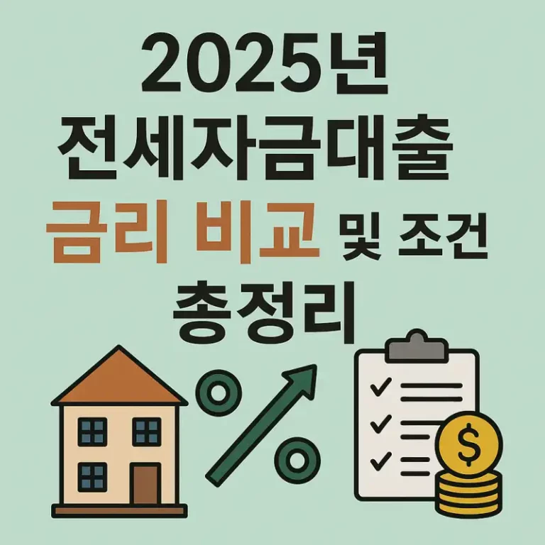 2025년 전세자금대출 금리 비교 및 조건 총정리
