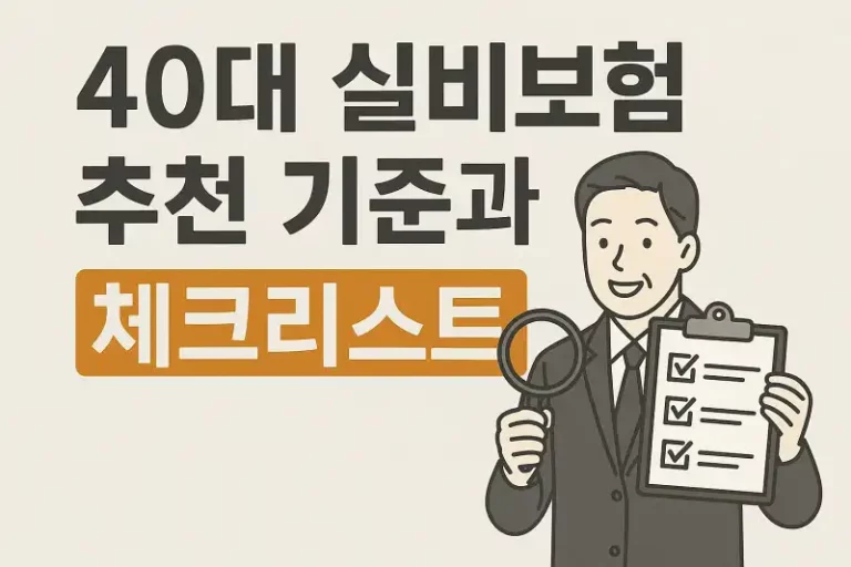 40대 실비보험 추천 기준과 체크리스트