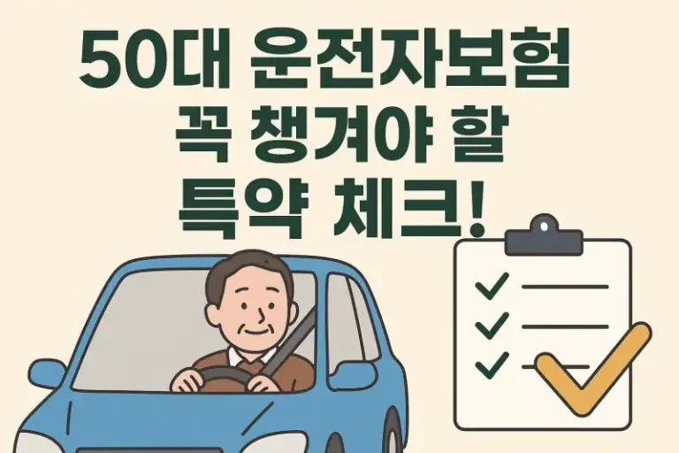 50대 운전자보험, 꼭 챙겨야 할 특약 체크!