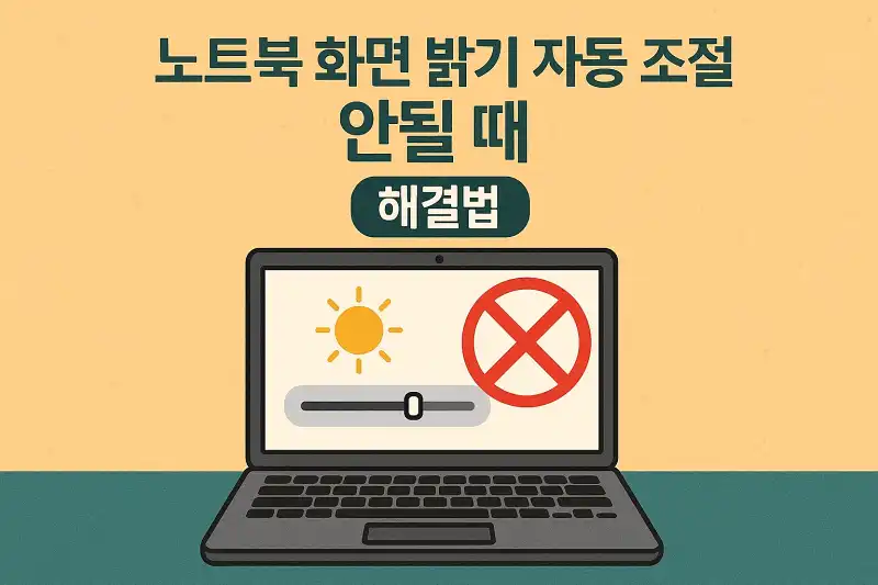 노트북 화면 밝기 자동 조절 안될 때 해결법