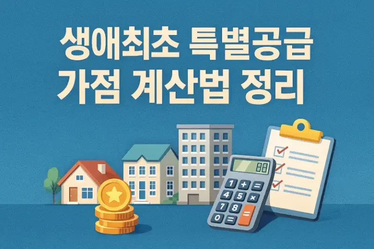생애최초 특별공급 가점 계산법 정리