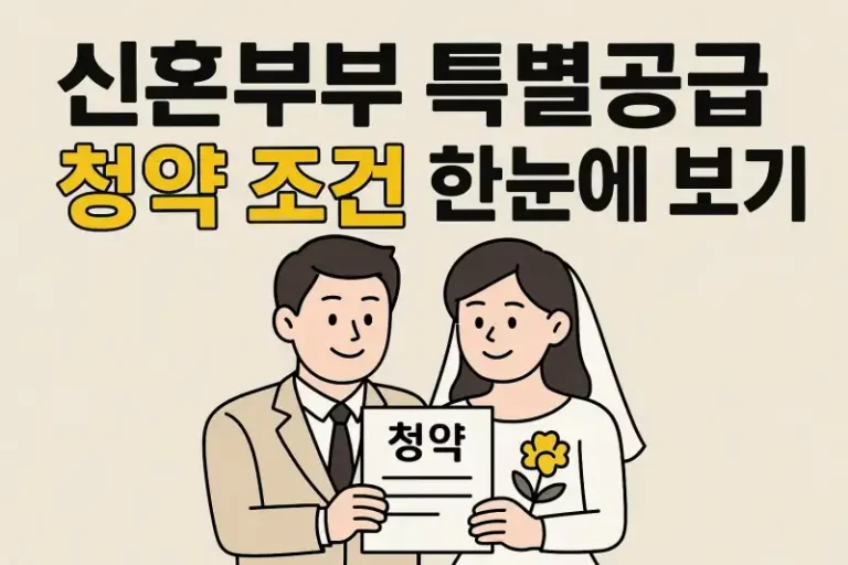 신혼부부 특별공급 청약 조건 한눈에 보기