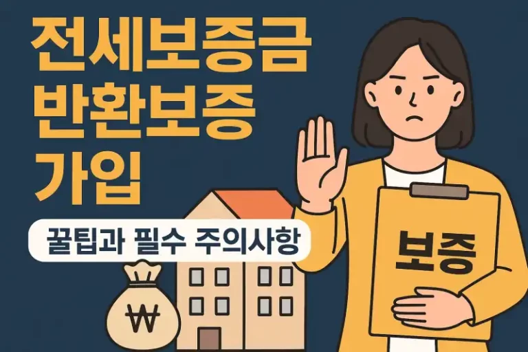 전세보증금 반환보증 가입 꿀팁과 필수 주의사항