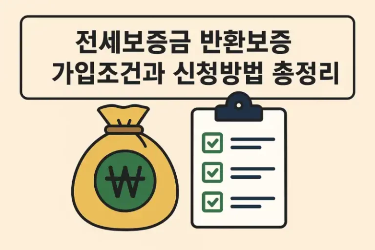 전세보증금 반환보증 가입조건과 신청방법 총정리