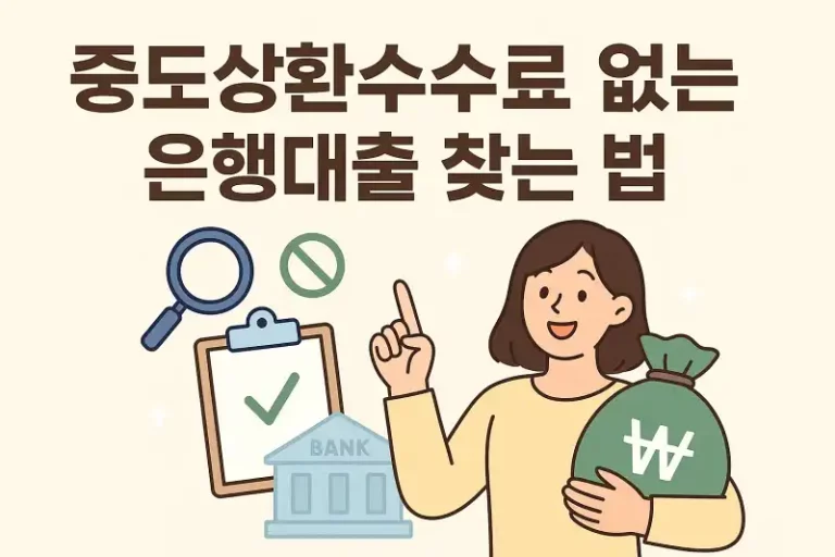 중도상환수수료 없는 은행대출 찾는 법