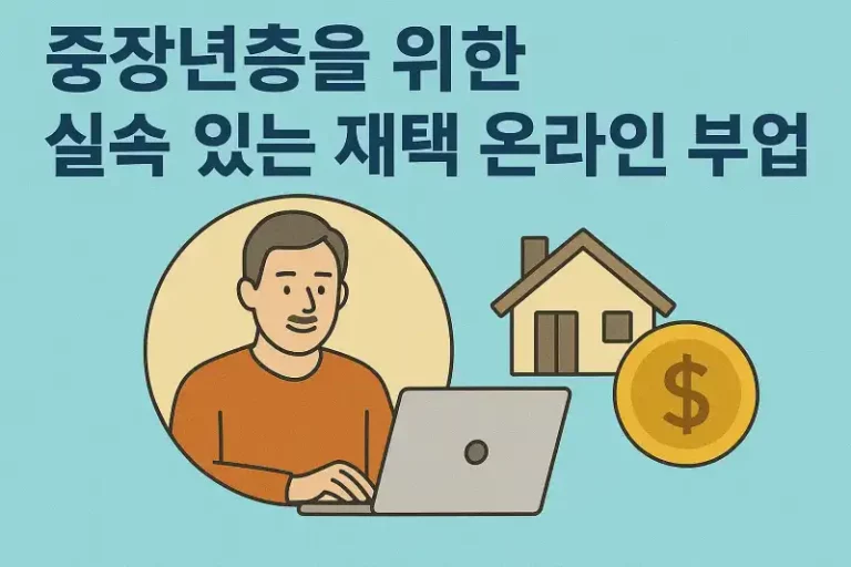 중장년층을 위한 실속 있는 재택 온라인 부업