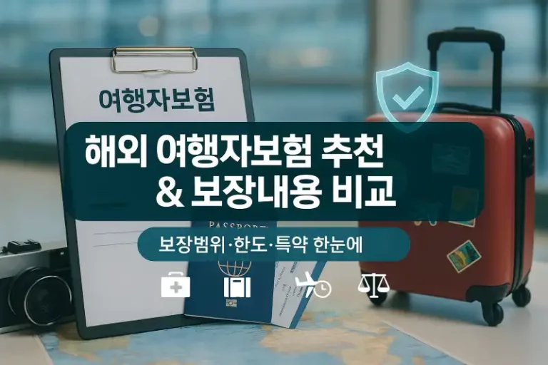 해외 여행자보험 추천과 보장내용 비교