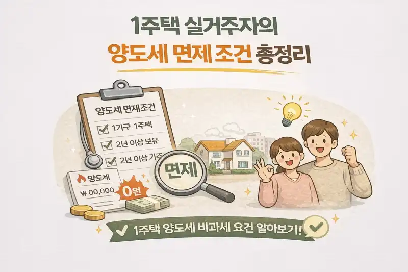 1주택 실거주자의 양도세 면제 조건 총정리