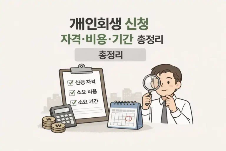 개인회생 신청 자격·비용·기간 총정리