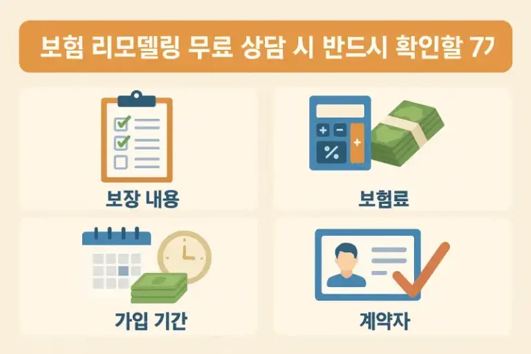 보험 리모델링 무료 상담 시 반드시 확인할 7가지