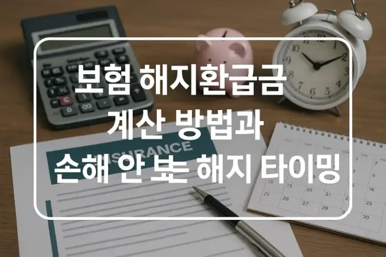 보험 해지환급금 계산 방법과 손해 안 보는 해지 타이밍