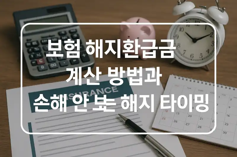 보험 해지환급금 계산 방법과 손해 안 보는 해지 타이밍