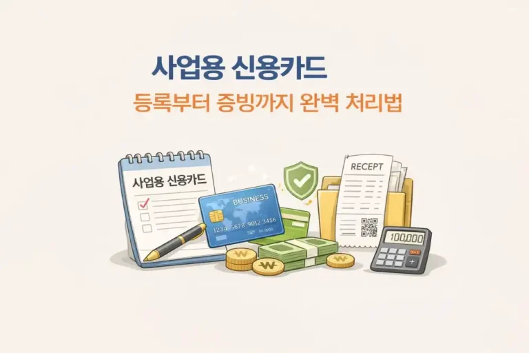 사업용 신용카드 등록부터 증빙까지 완벽 처리법