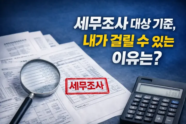세무조사 대상 기준, 내가 걸릴 수 있는 이유는?