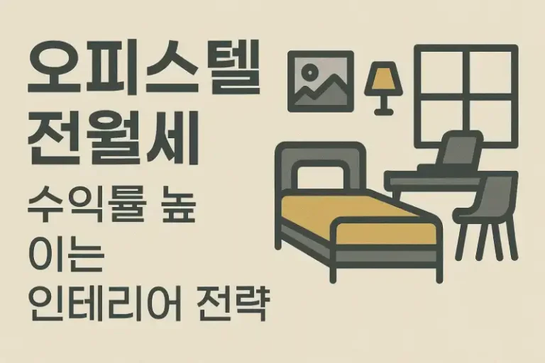 오피스텔 전월세 수익률 높이는 인테리어 전략