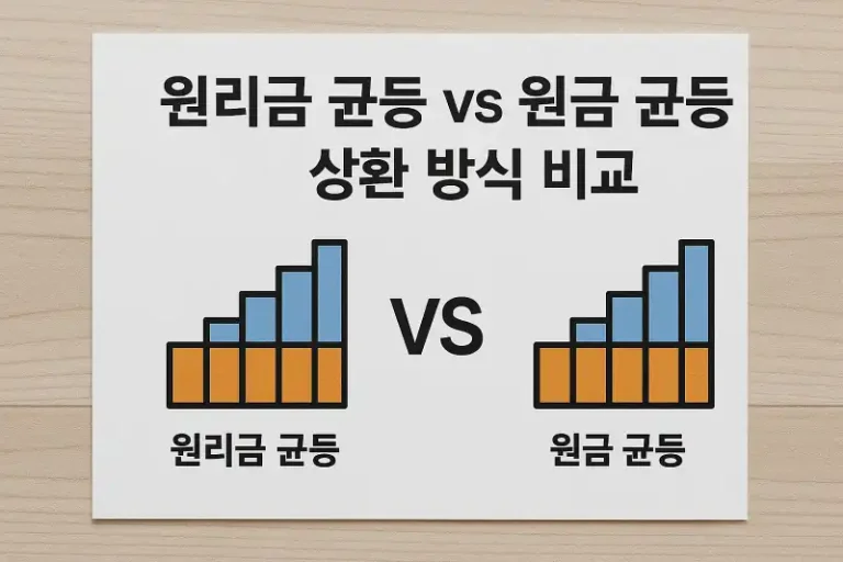 원리금 균등 vs 원금 균등 상환 방식 비교