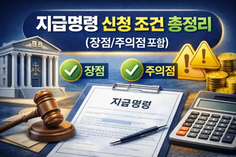 지급명령 신청 조건 총정리 (장점/주의점 포함)