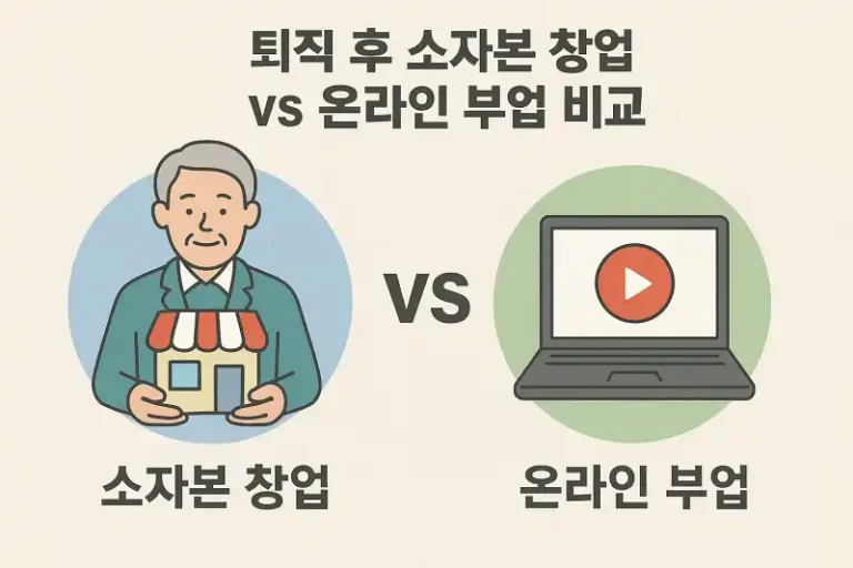 퇴직 후 소자본 창업 vs 온라인 부업 비교