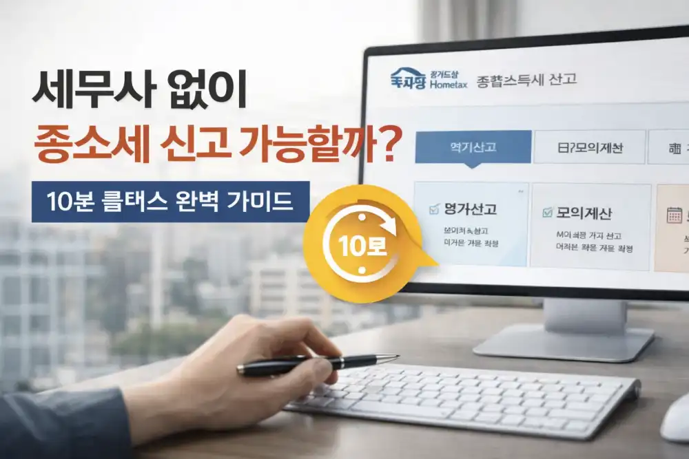 세무사 없이 종소세 신고 가능할까? 10분 홈택스 완벽 가이드