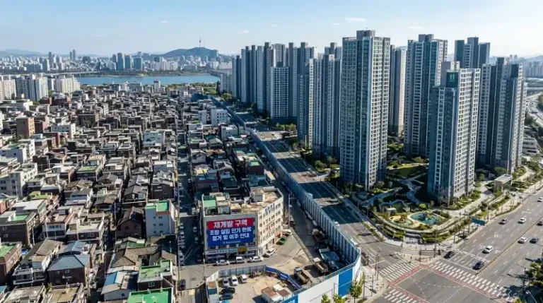 서울 재개발 항공 뷰