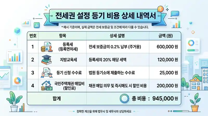 등기 비용 상세 내역서