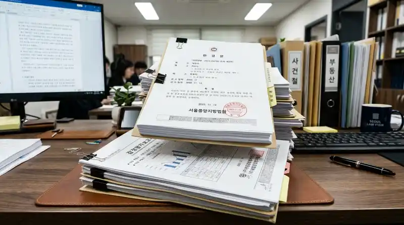 법률 서류 스택