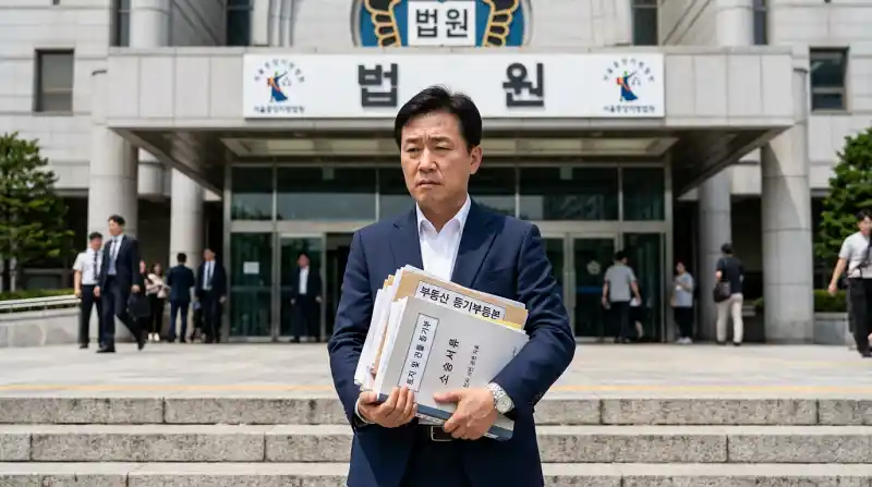 '법원' 간판이 보이는 법원 입구