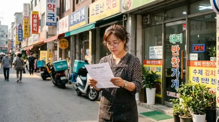 상가 임차인의 계약서 검토 장면