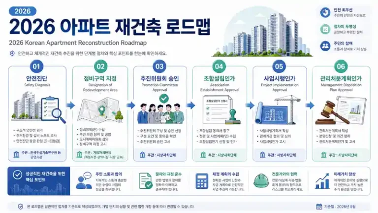 재건축 안전진단 이후 전체 로드맵 인포그래픽