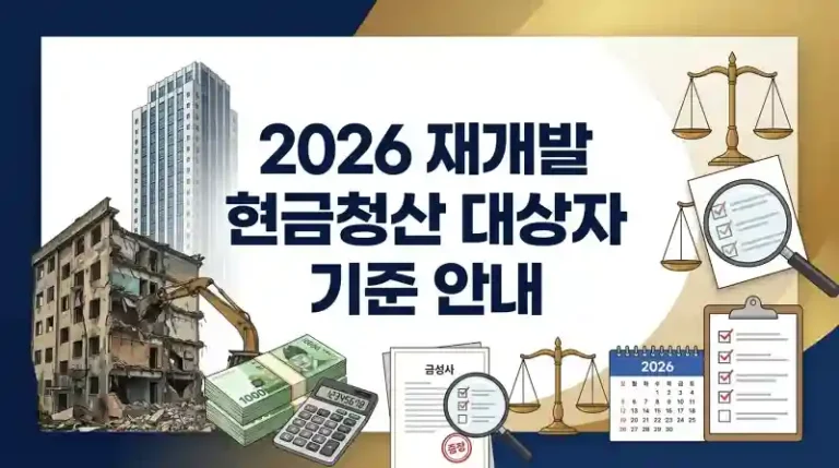 재개발 현금청산 대상자 기준 2026