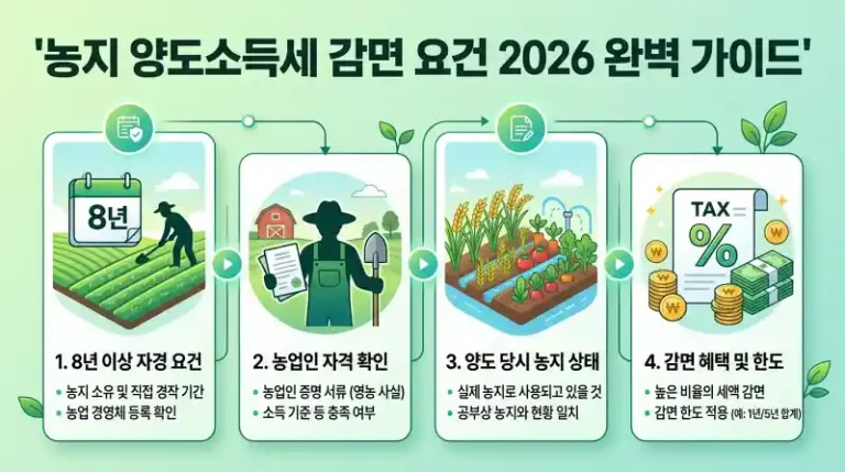 농지 양도소득세 감면 요건 2026 완벽 가이드