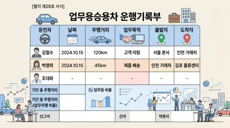 법인차량 운행일지 서식
